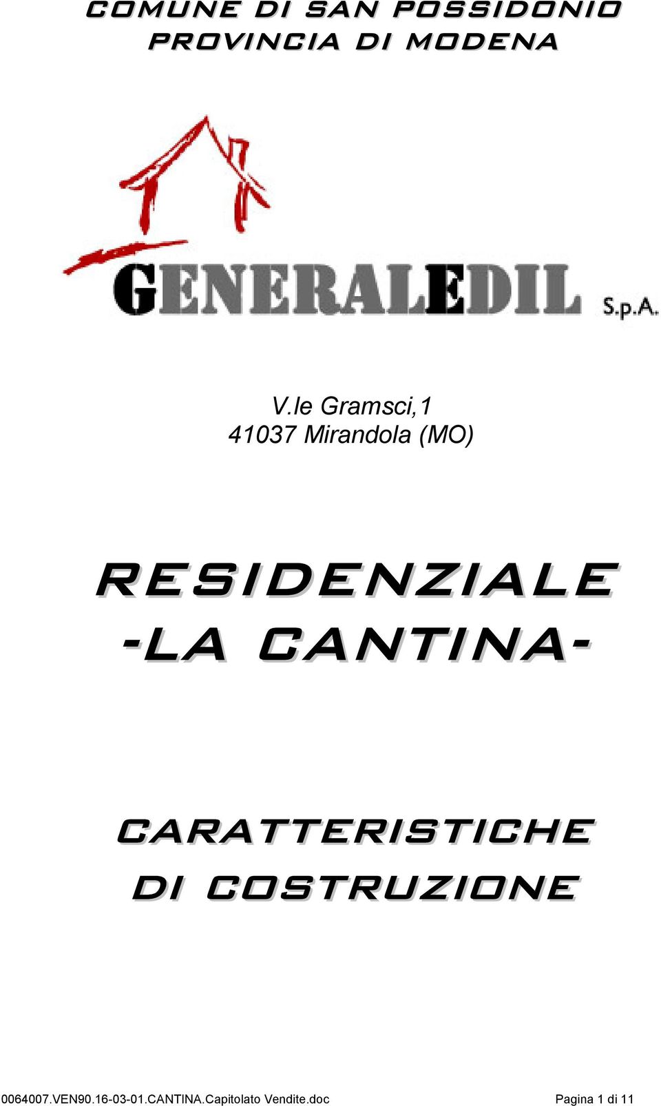 CANTINAcaratteristiche di costruzione 0064007.