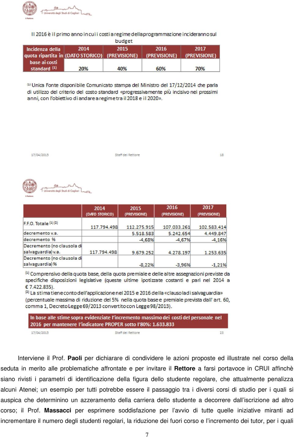 affinchè siano rivisti i parametri di identificazione della figura dello studente regolare, che attualmente penalizza alcuni Atenei; un esempio per tutti potrebbe essere il passaggio tra i