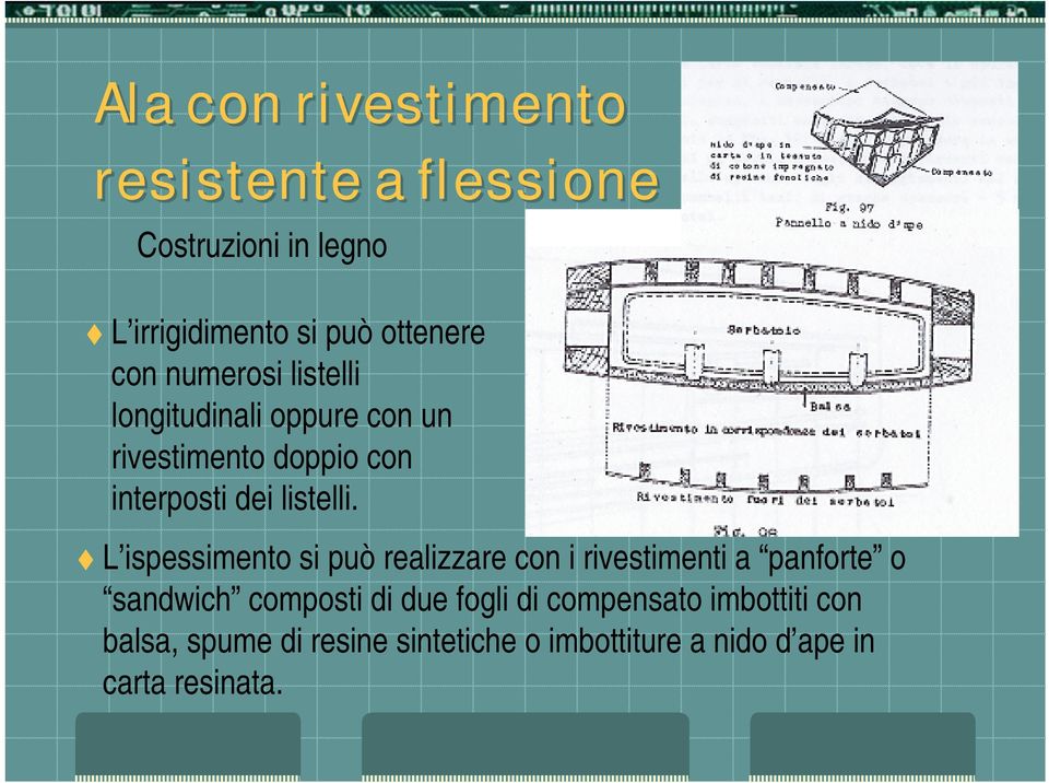 L ispessimento si può realizzare con i rivestimenti a panforte o sandwich composti di due fogli di