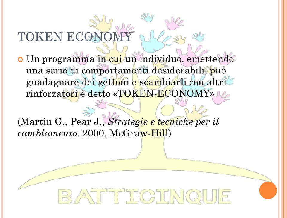 scambiarli con altri rinforzatori è detto «TOKEN-ECONOMY» (Martin