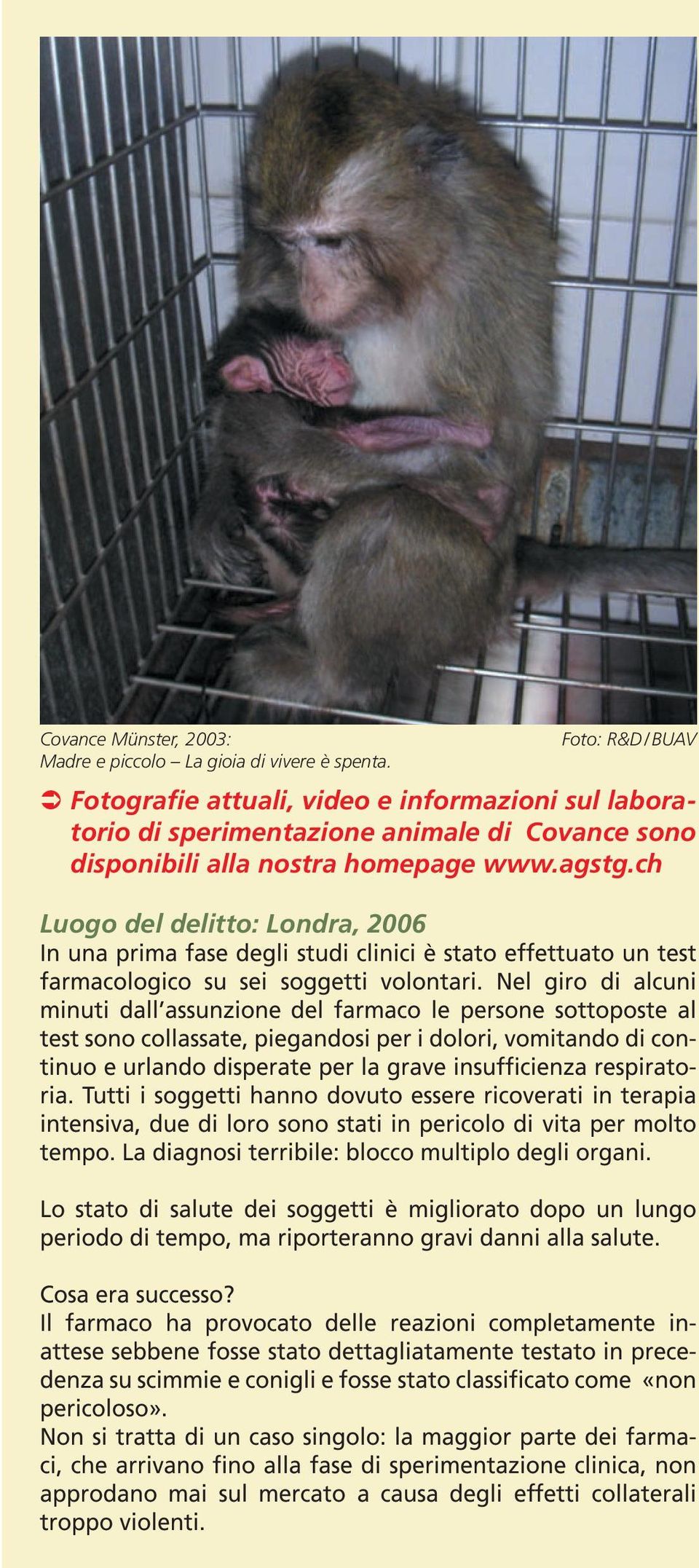 ch Luogo del delitto: Londra, 2006 In una prima fase degli studi clinici è stato effettuato un test farmacologico su sei soggetti volontari.