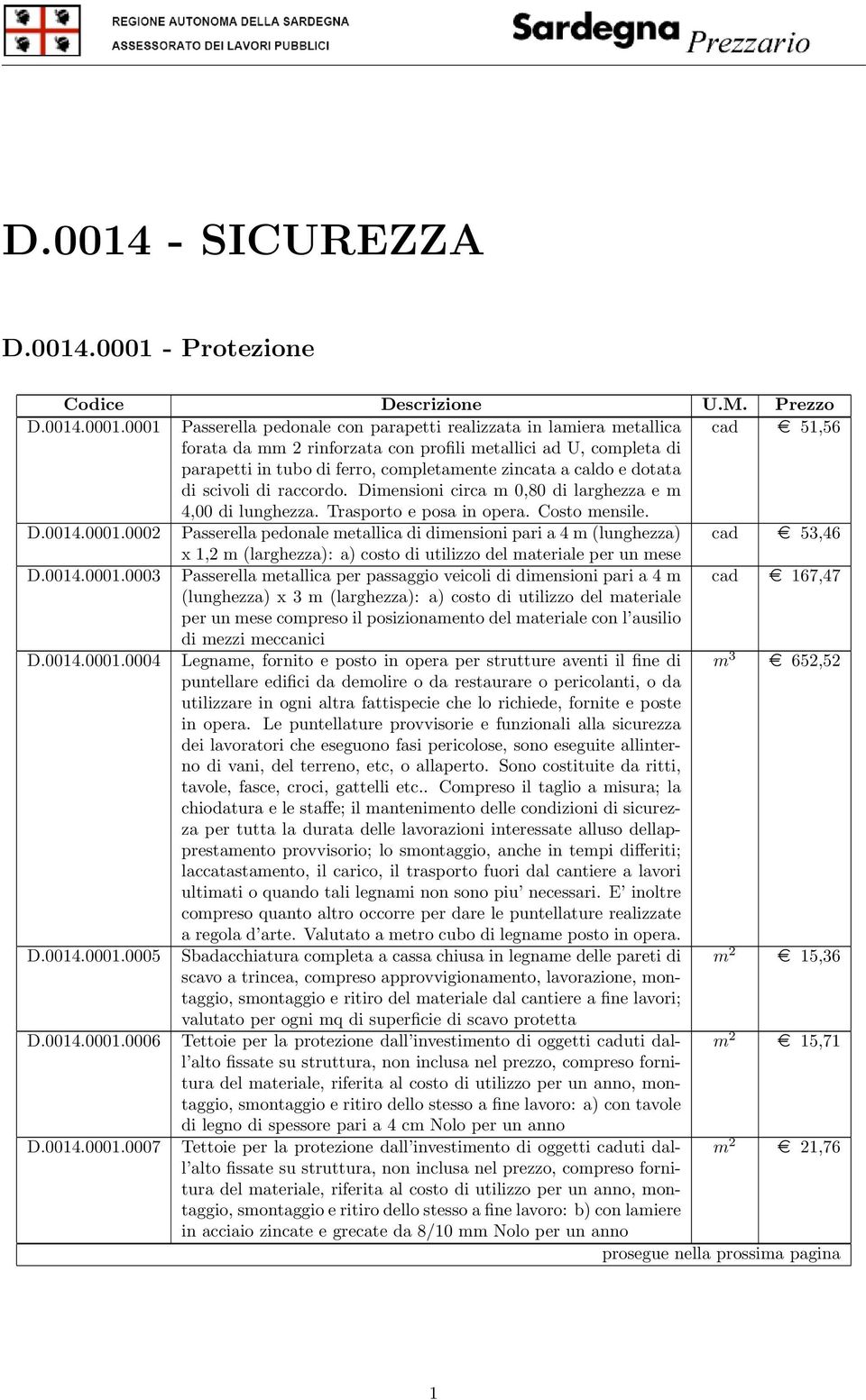 0001 Passerella pedonale con parapetti realizzata in lamiera metallica cad e 51,56 forata da mm 2 rinforzata con profili metallici ad U, completa di parapetti in tubo di ferro, completamente zincata