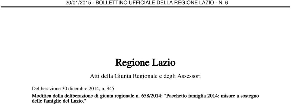 945 Modifica della deliberazione di giunta regionale n.