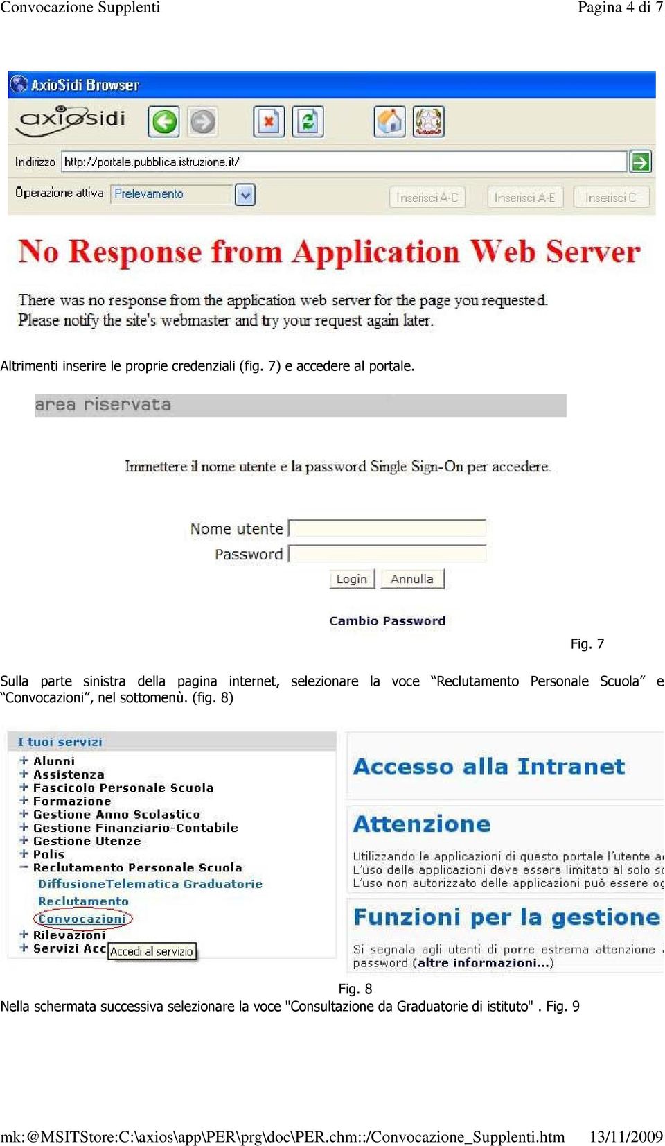 7 Sulla parte sinistra della pagina internet, selezionare la voce Reclutamento