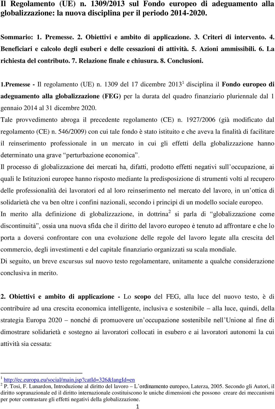 Premesse - Il regolamento (UE) n.