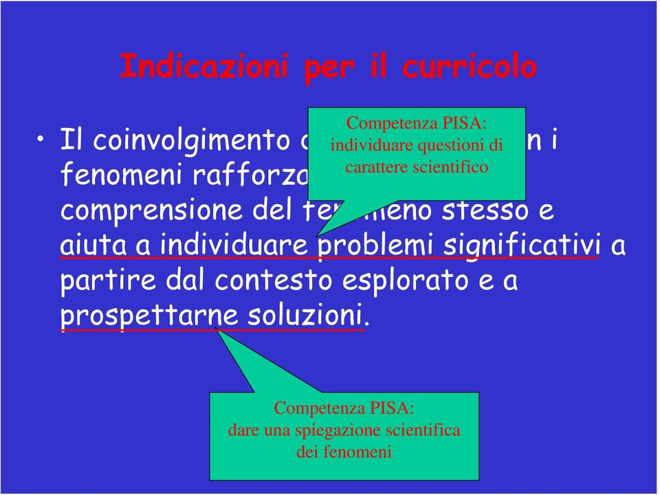 fenomeno stesso e aiuta a individuare problemi significativi a partire dal contesto