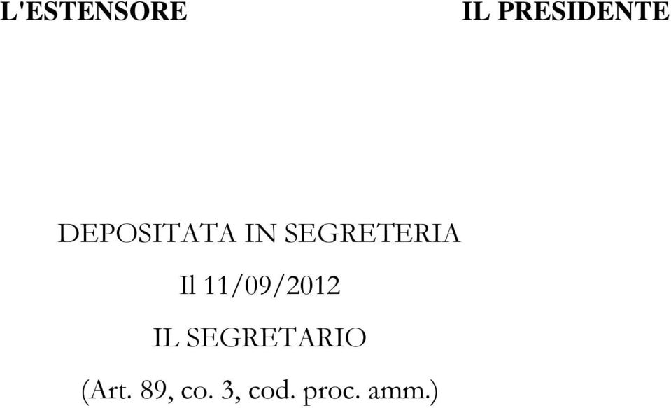 11/09/2012 IL SEGRETARIO