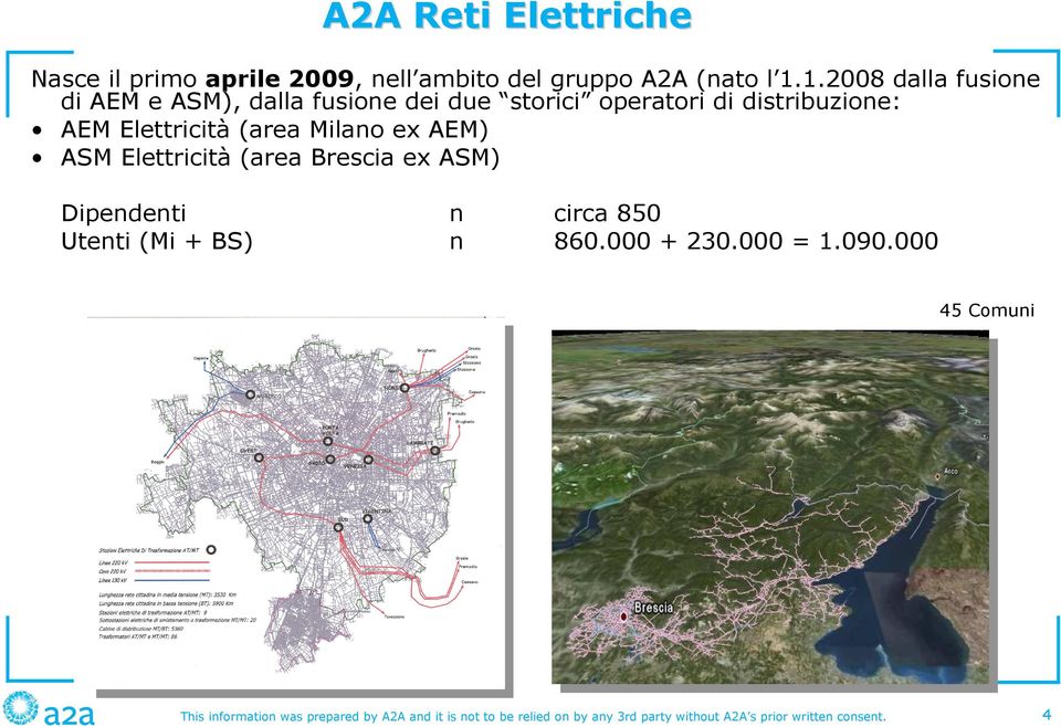 (area Milano ex AEM) ASM Elettricità (area Brescia ex ASM) Dipendenti n circa 850 Utenti (Mi + BS) n 860.000 + 230.