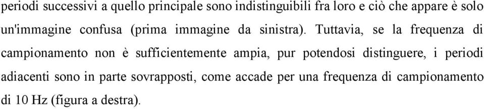 Tuttavia, se la frequenza di campionamento non è sufficientemente ampia, pur potendosi