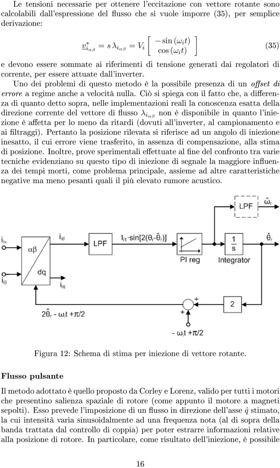 Uno dei problemi di questo metodo è la possibile presenza di un oset di errore a regime anche a velocità nulla.