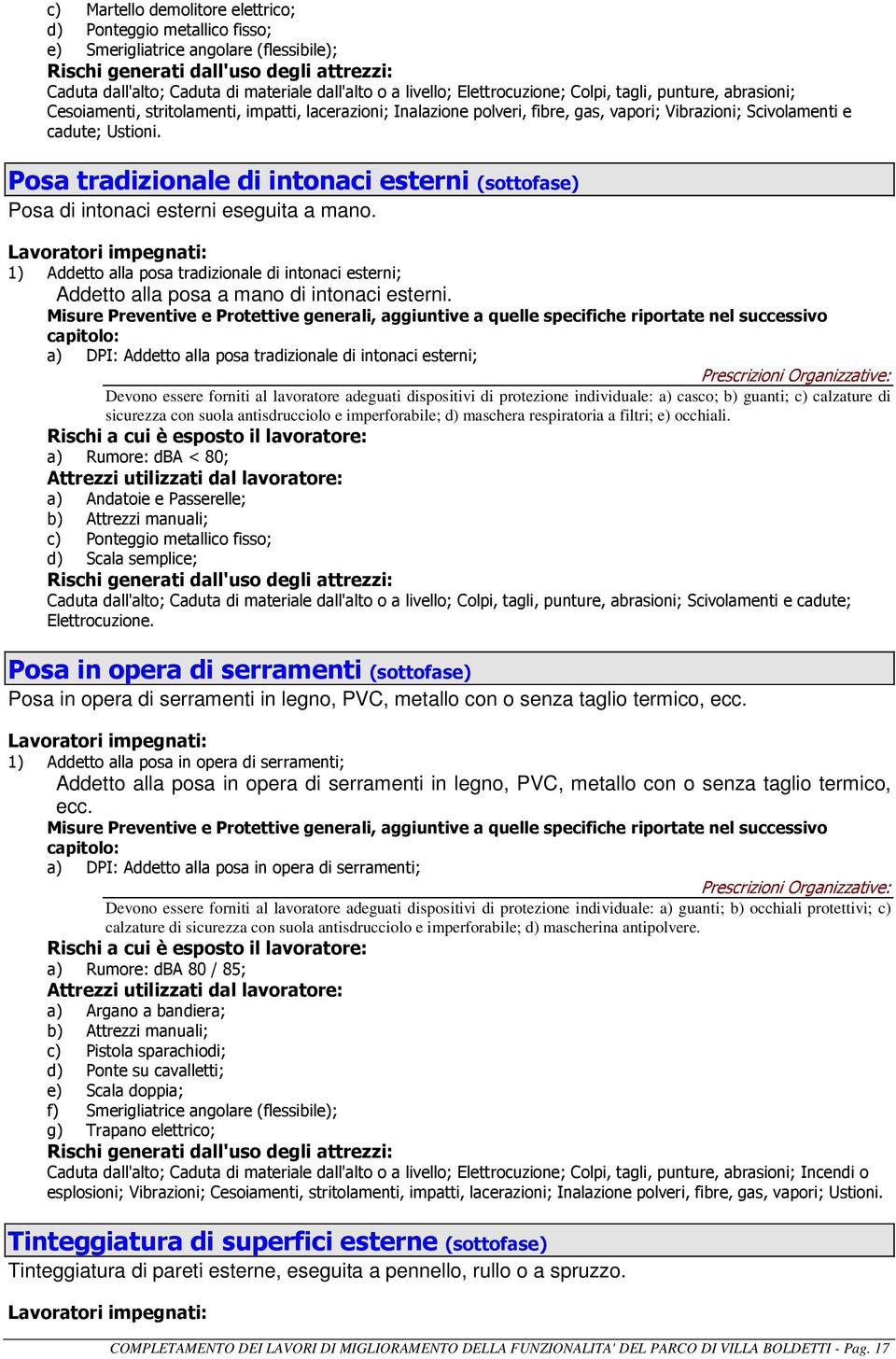 Posa tradizionale di intonaci esterni (sottofase) Posa di intonaci esterni eseguita a mano.