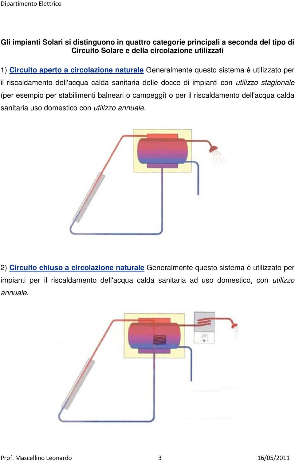 esempio per stabilimenti balneari o campeggi) o per il riscaldamento dell'acqua calda sanitaria uso domestico con utilizzo annuale.