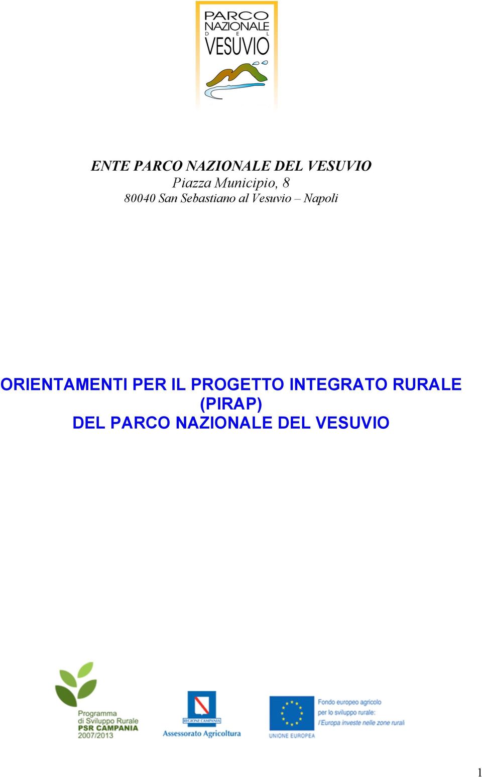 Napoli ORIENTAMENTI PER IL PROGETTO