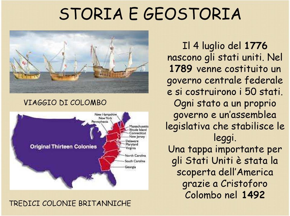 Nel 1789 venne costituito un governo centrale federale e si costruirono i 50 stati.