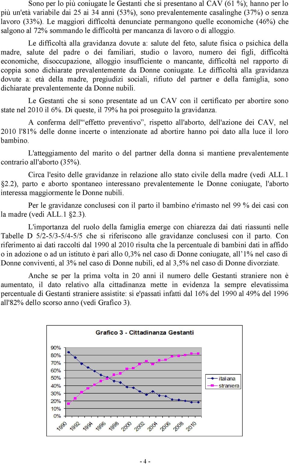 Le difficoltà alla gravidanza dovute a: salute del feto, salute fisica o psichica della madre, salute del padre o dei familiari, studio o lavoro, numero dei figli, difficoltà economiche,