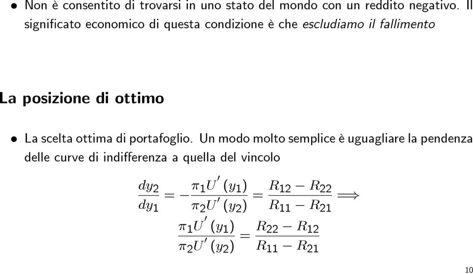 scelta ottima di portafoglio.