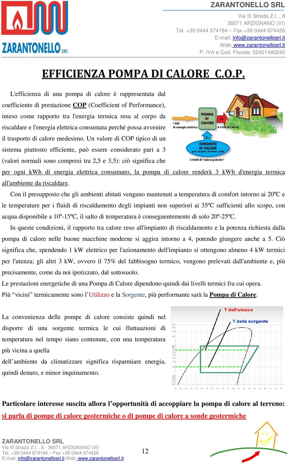 riscaldare e l'energia elettrica consumata perché possa avvenire il trasporto di calore medesimo.