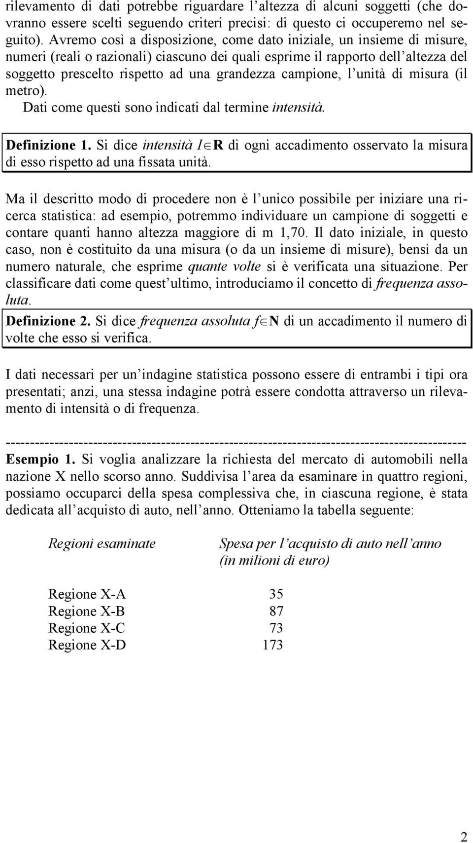 Dat coe quest soo dcat dal tere testà. Defzoe. S dce testà I R d og accadeto osservato la sura d esso rspetto ad ua fssata utà.