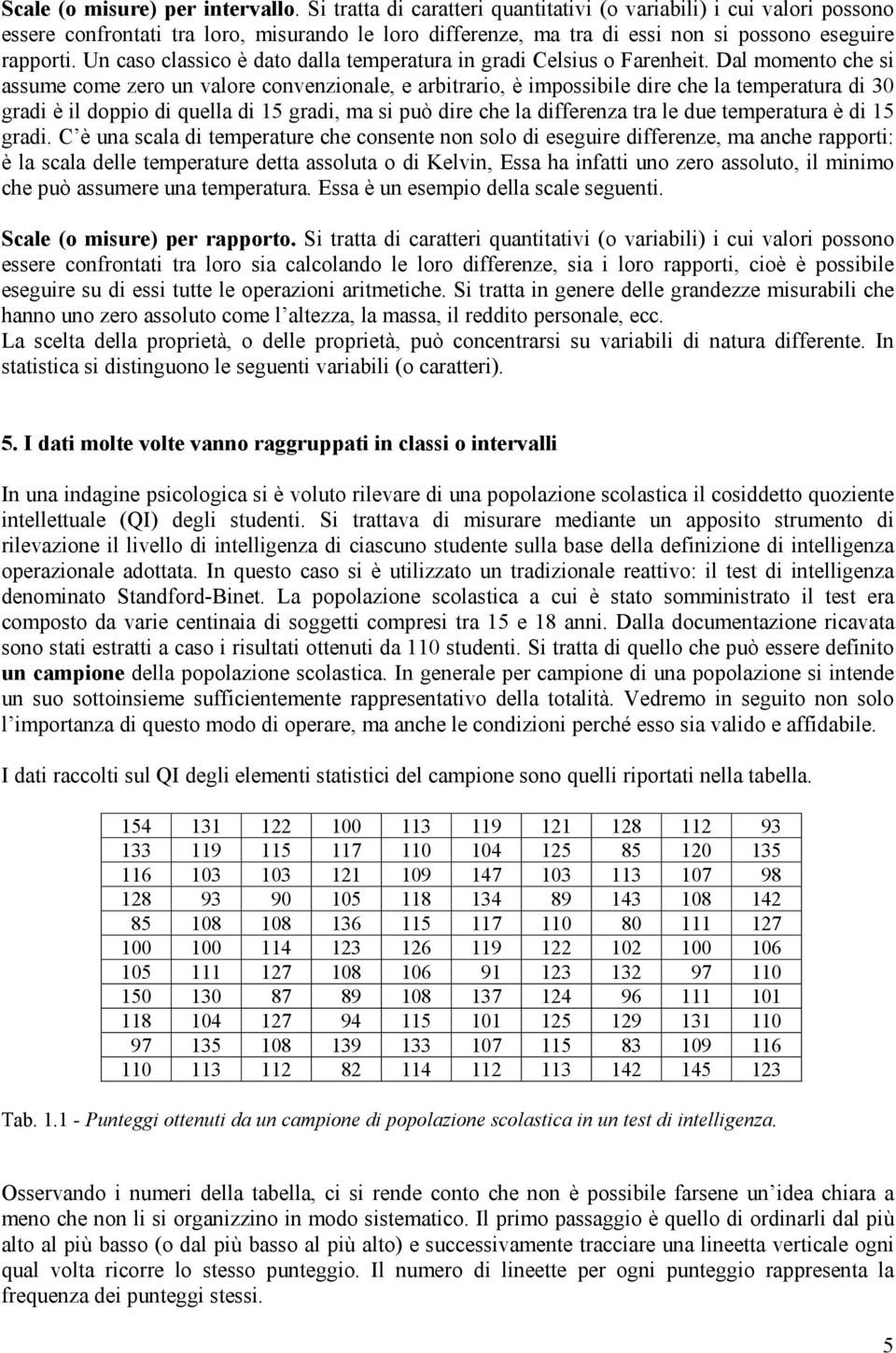 Un caso classico è dato dalla temperatura in gradi Celsius o Farenheit.