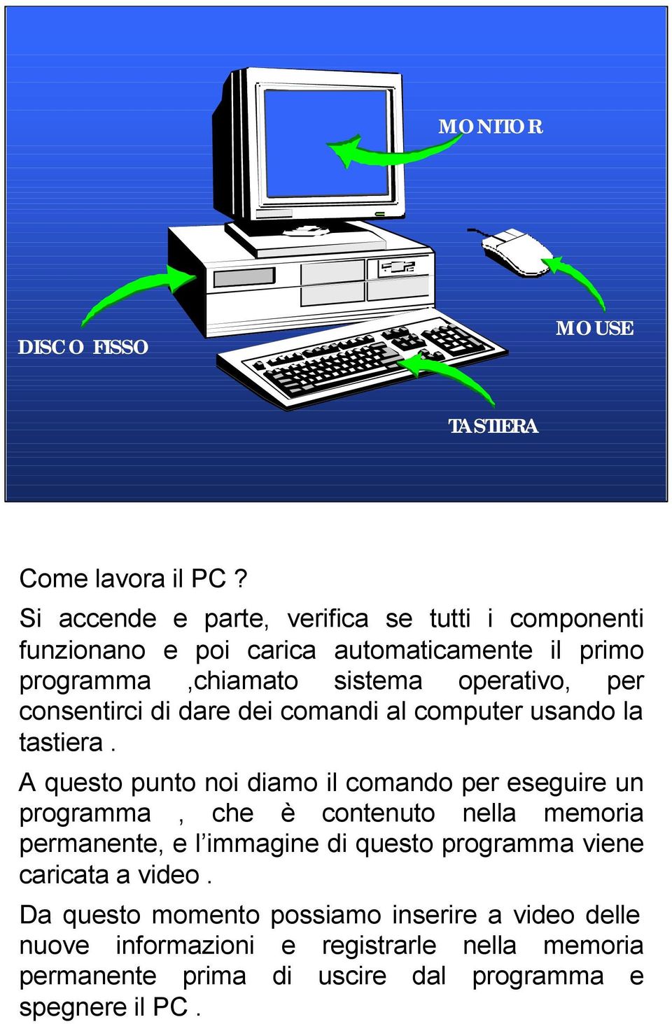 consentirci di dare dei comandi al computer usando la tastiera.