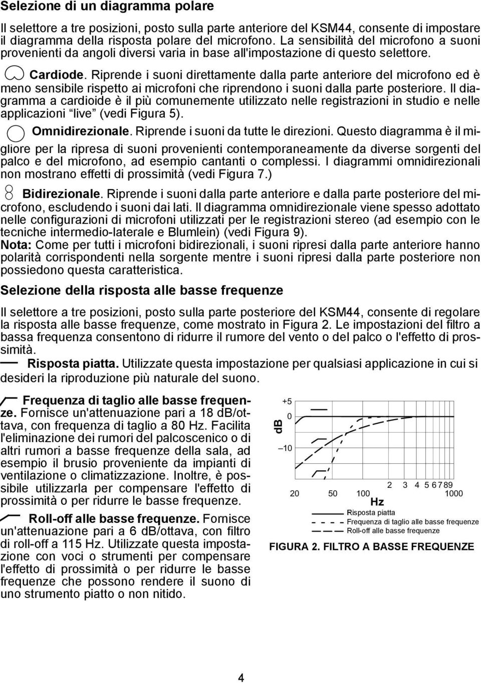 Riprende i suoni direttamente dalla parte anteriore del microfono ed è meno sensibile rispetto ai microfoni che riprendono i suoni dalla parte posteriore.