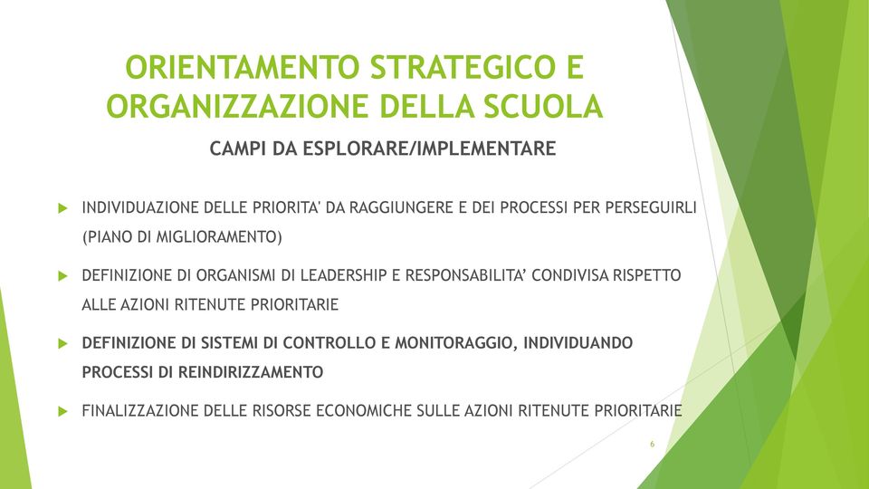 RESPONSABILITA CONDIVISA RISPETTO ALLE AZIONI RITENUTE PRIORITARIE DEFINIZIONE DI SISTEMI DI CONTROLLO E