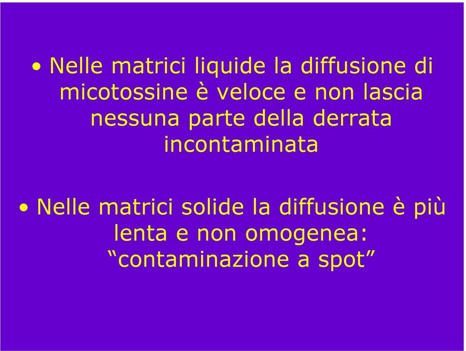 della derrata incontaminata Nelle matrici solide