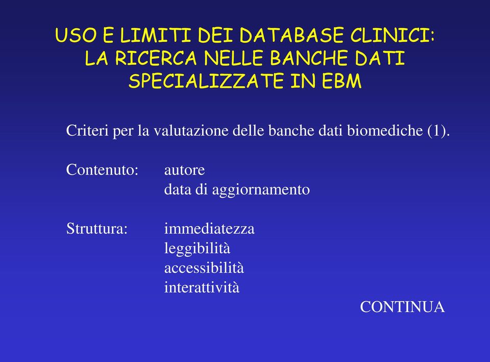 Contenuto: Struttura: autore data di