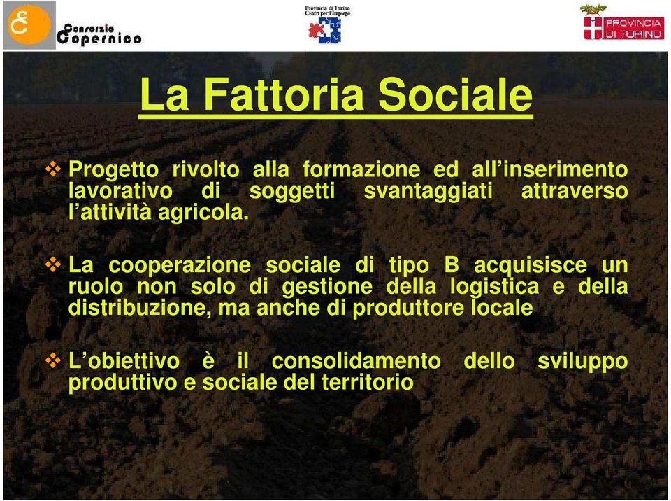 La cooperazione sociale di tipo B acquisisce un ruolo non solo di gestione della logistica