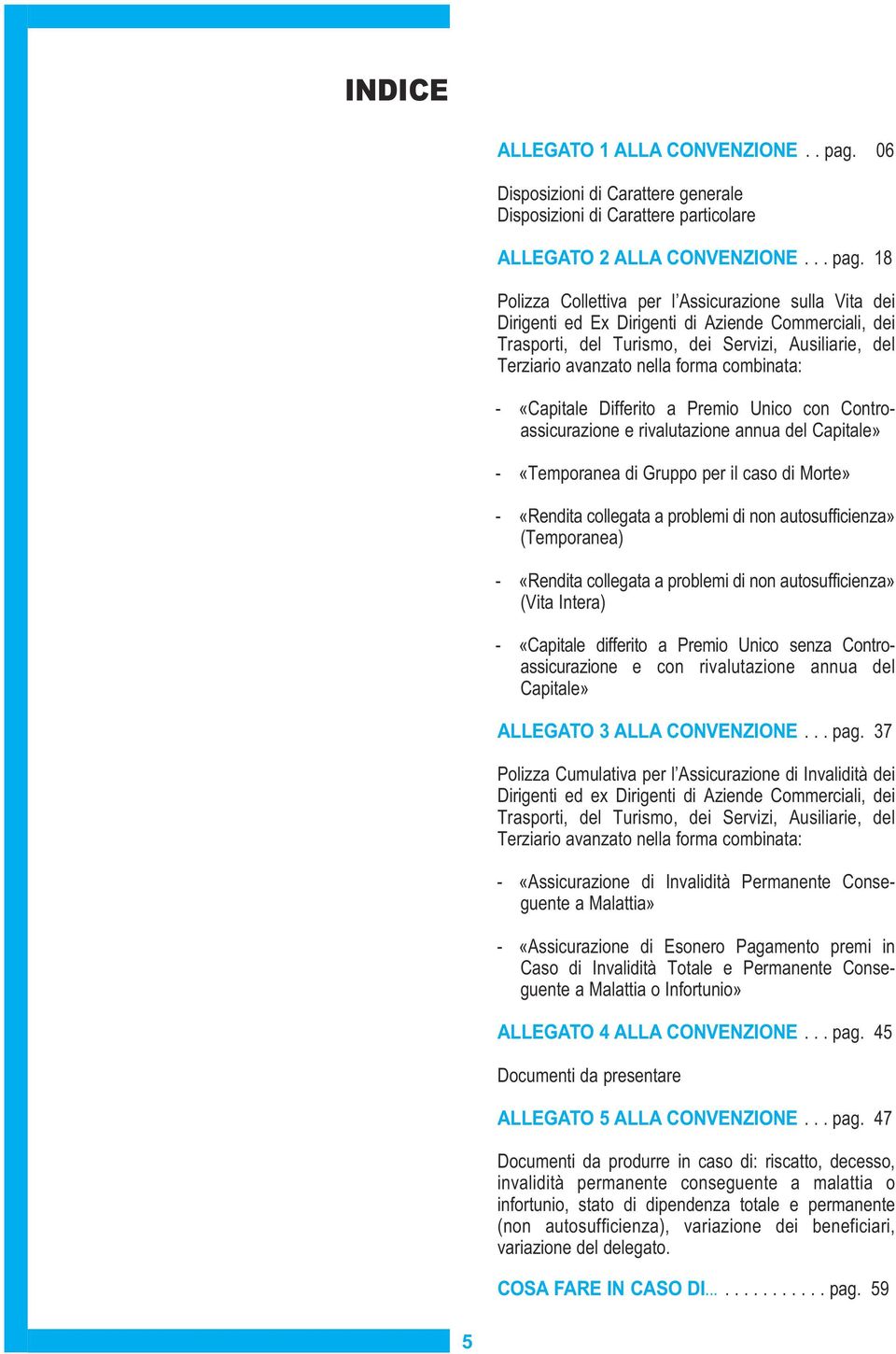 18 Polizza Collettiva per l Assicurazione sulla Vita dei Dirigenti ed Ex Dirigenti di Aziende Commerciali, dei Trasporti, del Turismo, dei Servizi, Ausiliarie, del Terziario avanzato nella forma