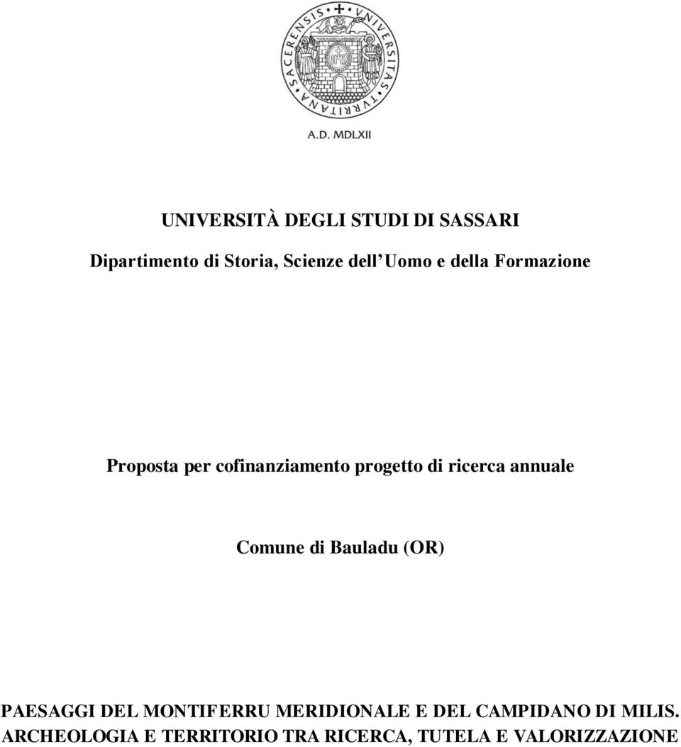 annuale Comune di Bauladu (OR) PAESAGGI DEL MONTIFERRU MERIDIONALE E DEL