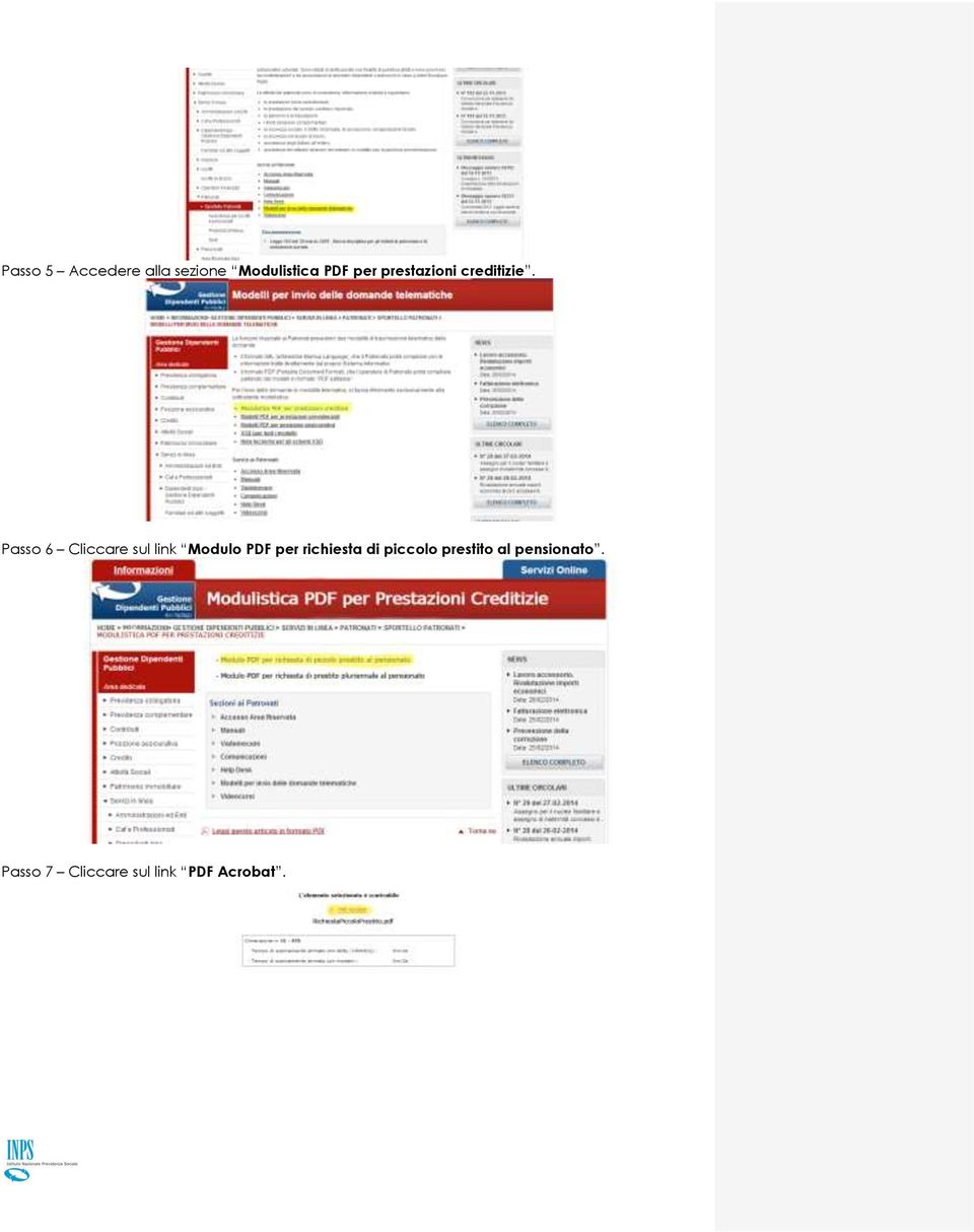 Passo 6 Cliccare sul link Modulo PDF per