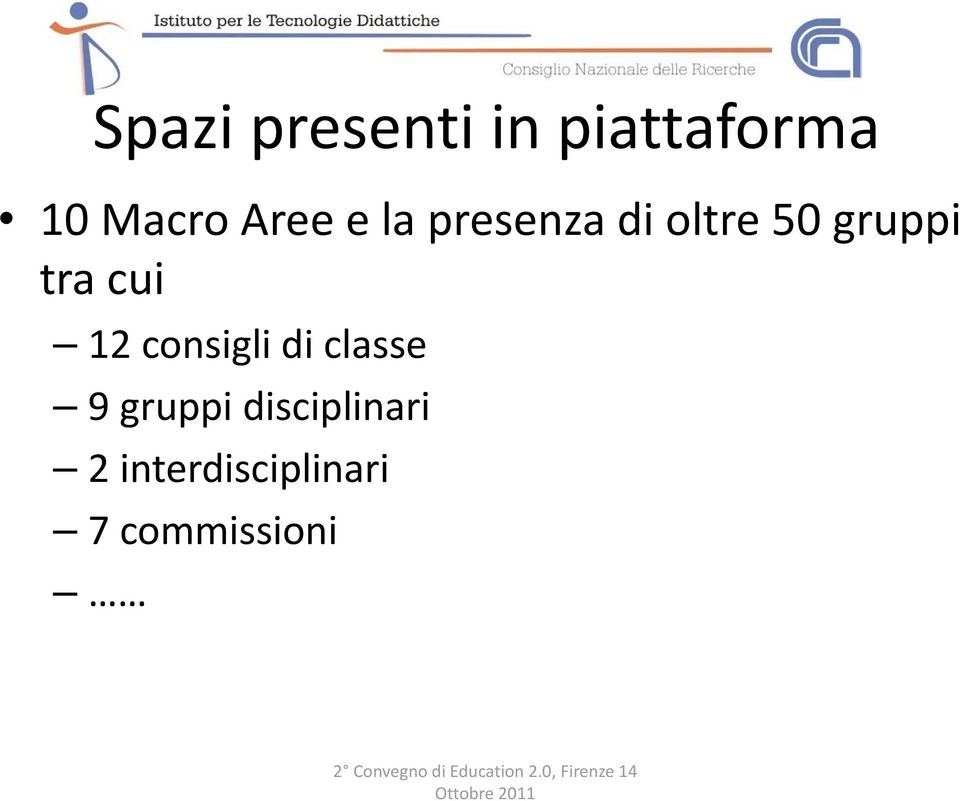 tra cui 12 consigli di classe 9 gruppi