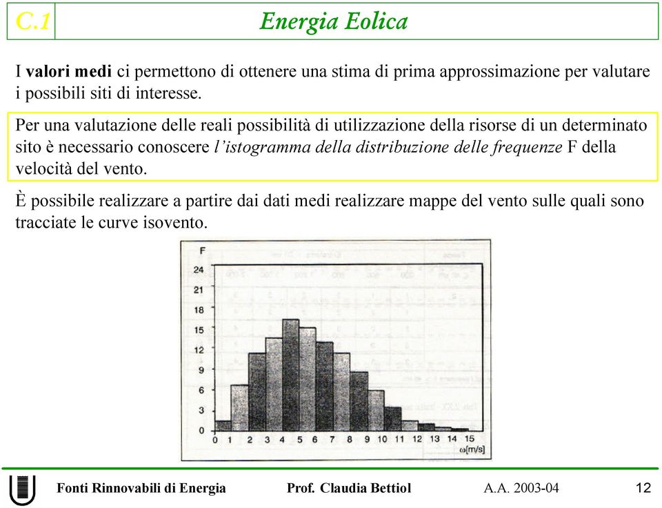 Per una valutazione delle reali possibilità di utilizzazione della risorse di un determinato sito è