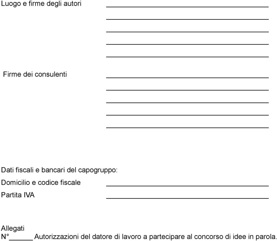 fiscale Partita IVA Allegati N Autorizzazioni del