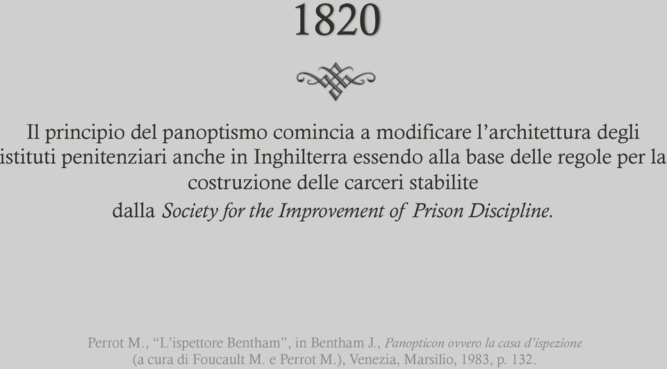 Society for the Improvement of Prison Discipline. Perrot M., L ispettore Bentham, in Bentham J.