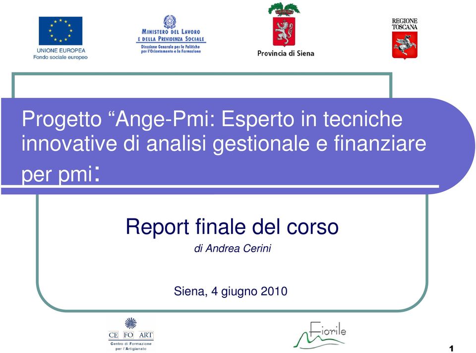 finanziare per pmi: Report finale del