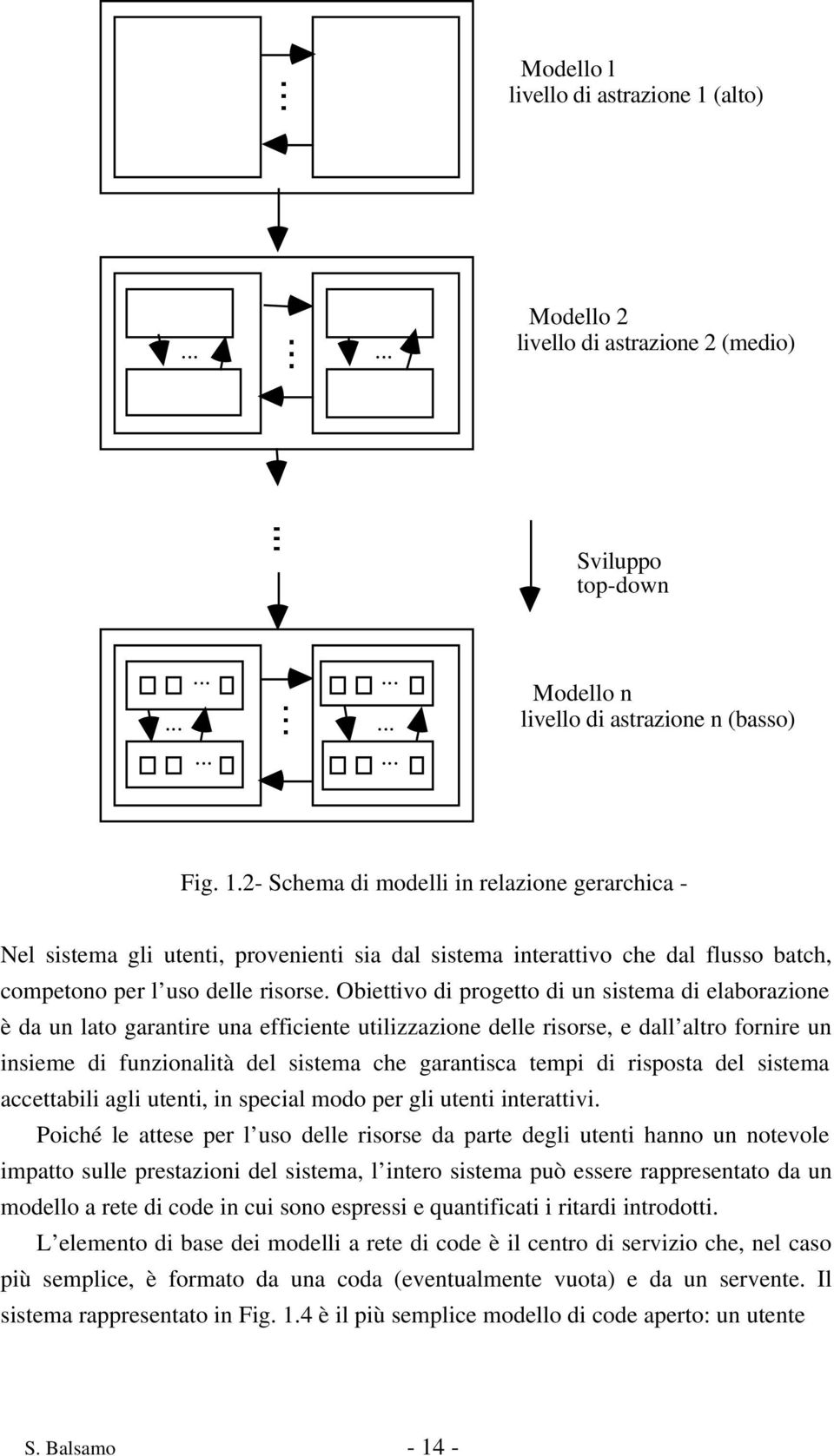 2- Schema di modelli in relazione gerarchica - Nel sistema gli utenti, provenienti sia dal sistema interattivo che dal flusso batch, competono per l uso delle risorse.