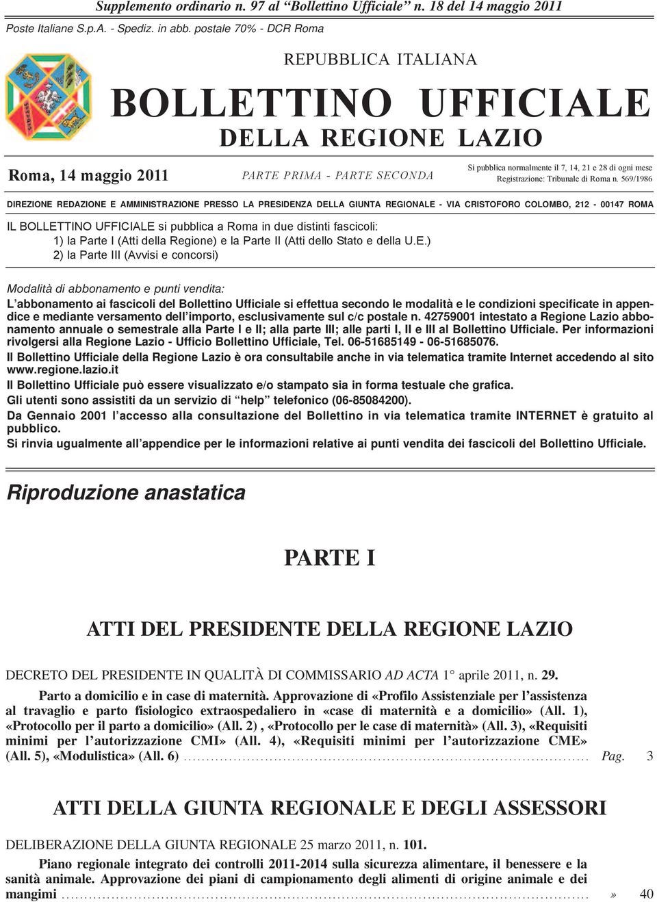 Registrazione: Tribunale di Roma n.