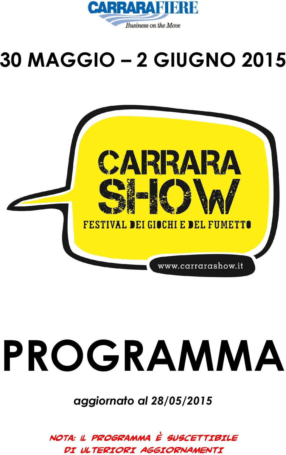 28/05/2015 Nota: il programma