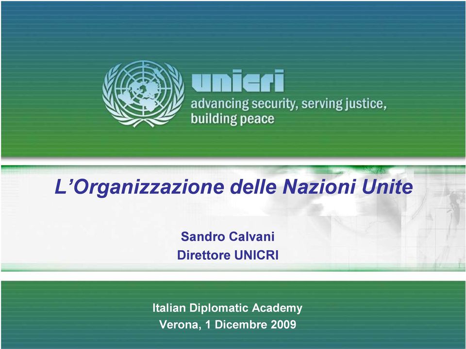 UNICRI Italian Diplomatic