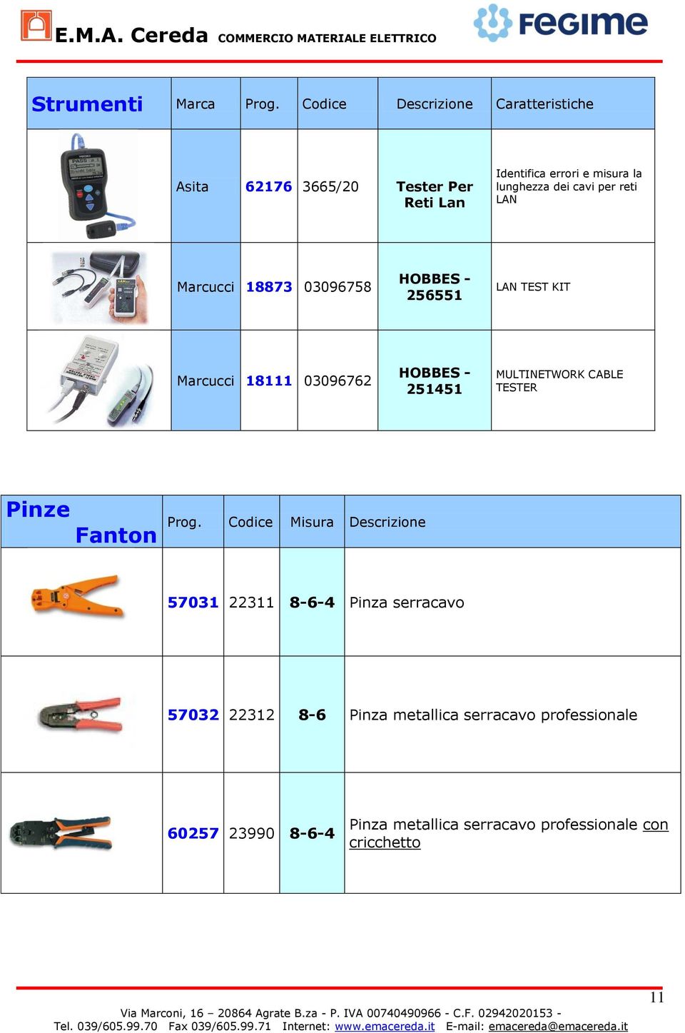 cavi per reti LAN Marcucci 18873 03096758 HOBBES - 256551 LAN TEST KIT Marcucci 18111 03096762 HOBBES - 251451