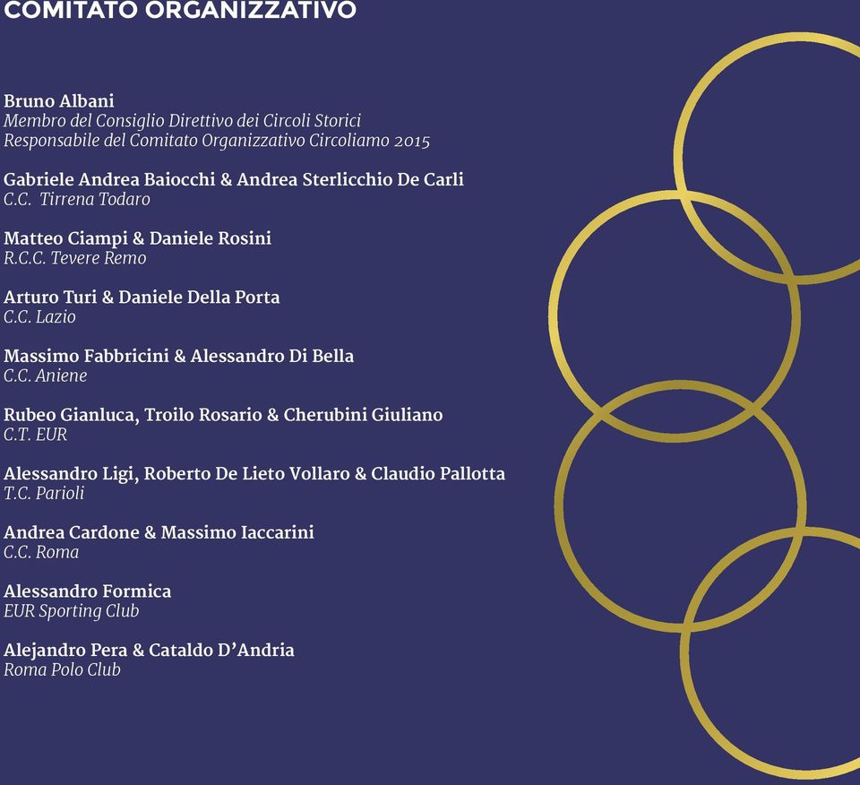 C. Aniene Rubeo Gianluca, Troilo Rosario & Cherubini Giuliano C.T. EUR Alessandro Ligi, Roberto De Lieto Vollaro & Claudio Pallotta T.C. Parioli Andrea Cardone & Massimo Iaccarini C.