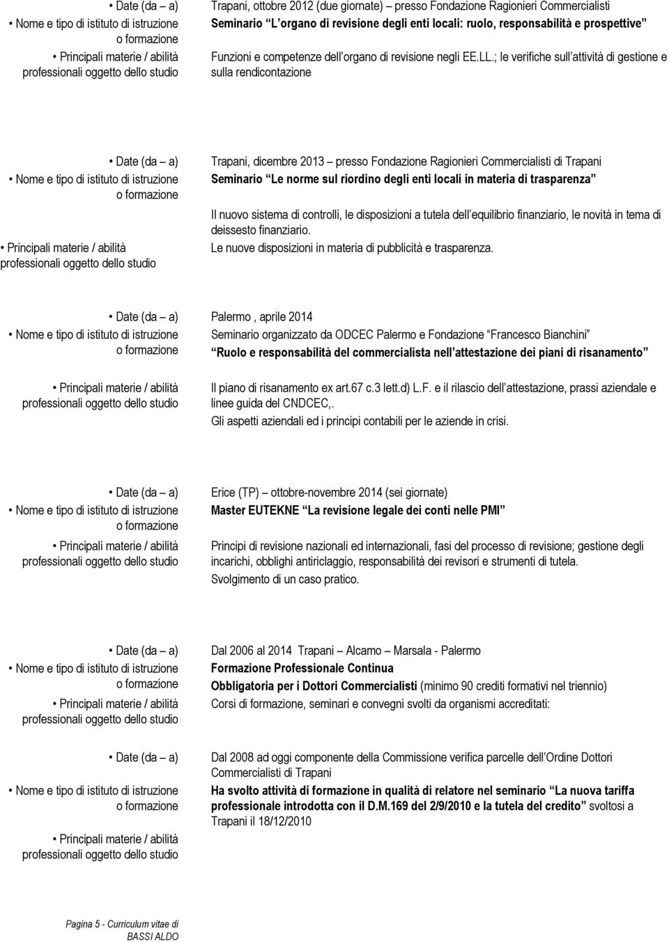 ; le verifiche sull attività di gestione e sulla rendicontazione Trapani, dicembre 2013 presso Fondazione Ragionieri Commercialisti di Trapani Seminario Le norme sul riordino degli enti locali in