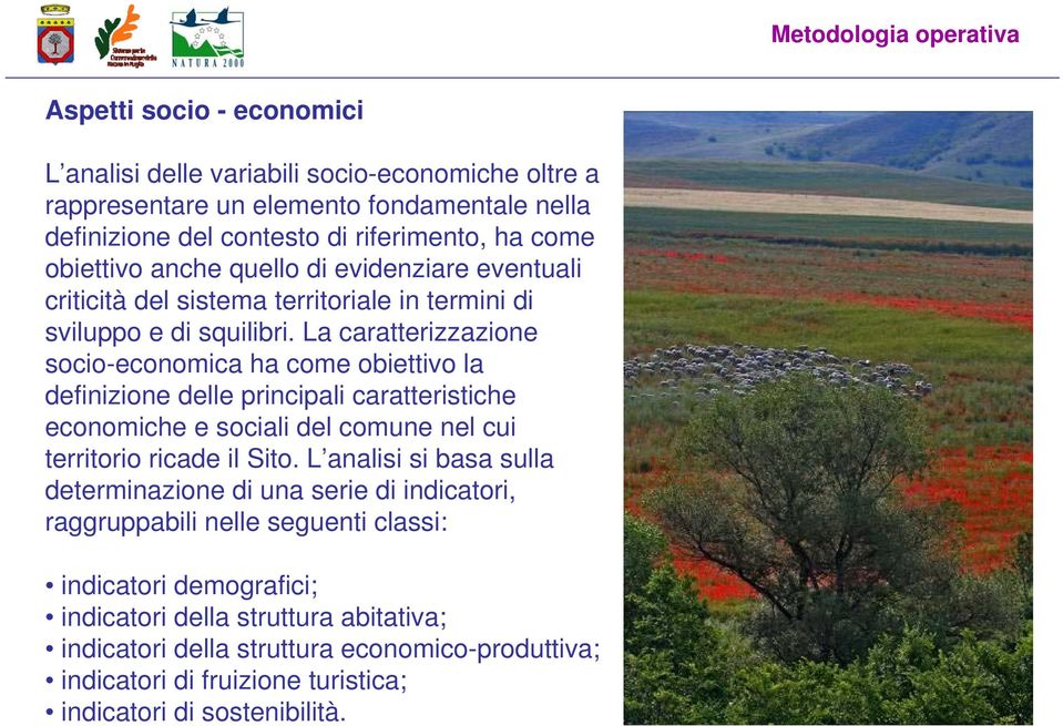 La caratterizzazione socio-economica ha come obiettivo la definizione delle principali caratteristiche economiche e sociali del comune nel cui territorio ricade il Sito.