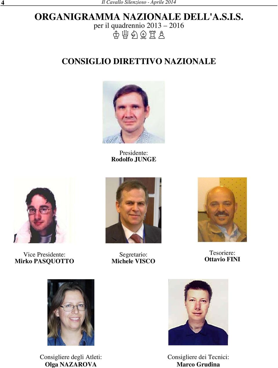 I.S. per il quadrennio 2013 2016 CONSIGLIO DIRETTIVO NAZIONALE Presidente: