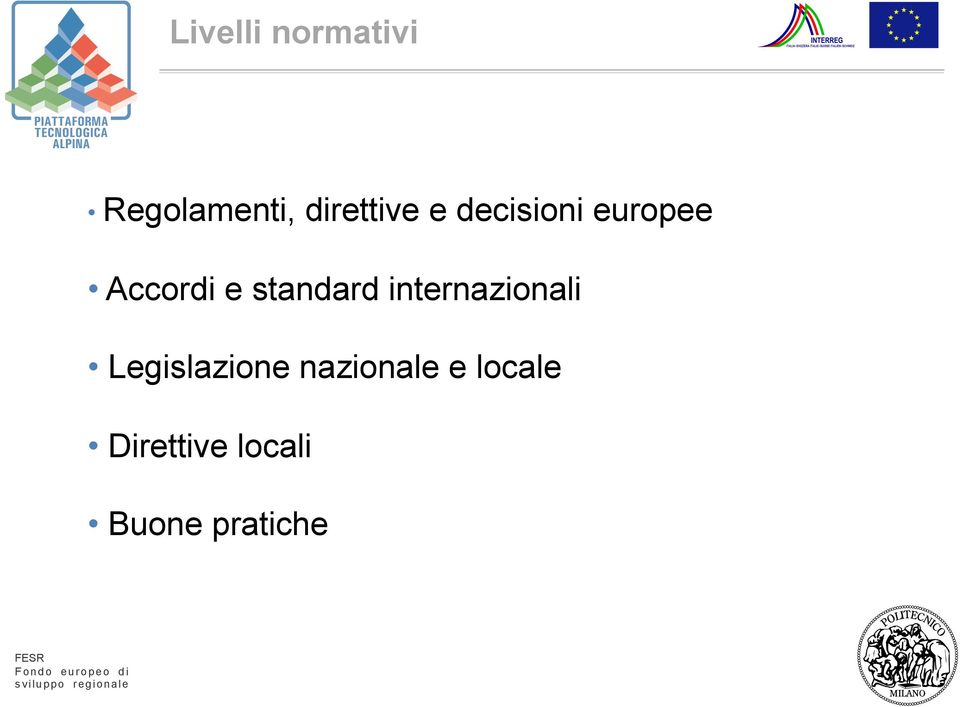 standard internazionali Legislazione