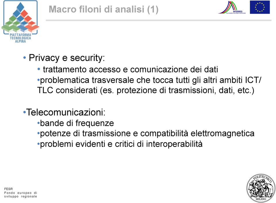 protezione di trasmissioni, dati, etc.