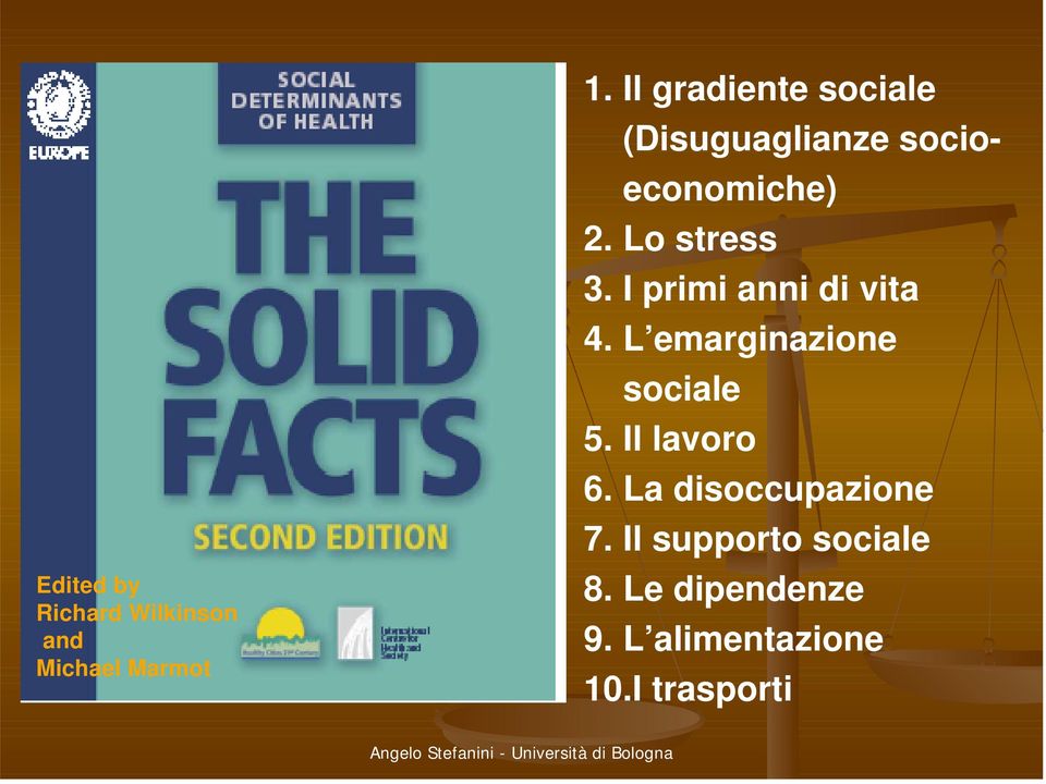 I primi anni di vita 4. L emarginazione sociale 5. Il lavoro 6.