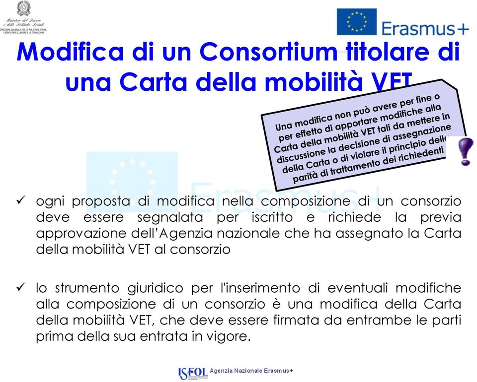 Carta della mobilità VET al consorzio lo strumento giuridico per l'inserimento di eventuali modifiche alla composizione di un